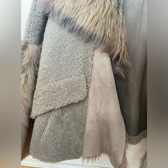 NOUR HAMMOUR OMBRÉ SHEARLING JACKET - Picture 6 of 10